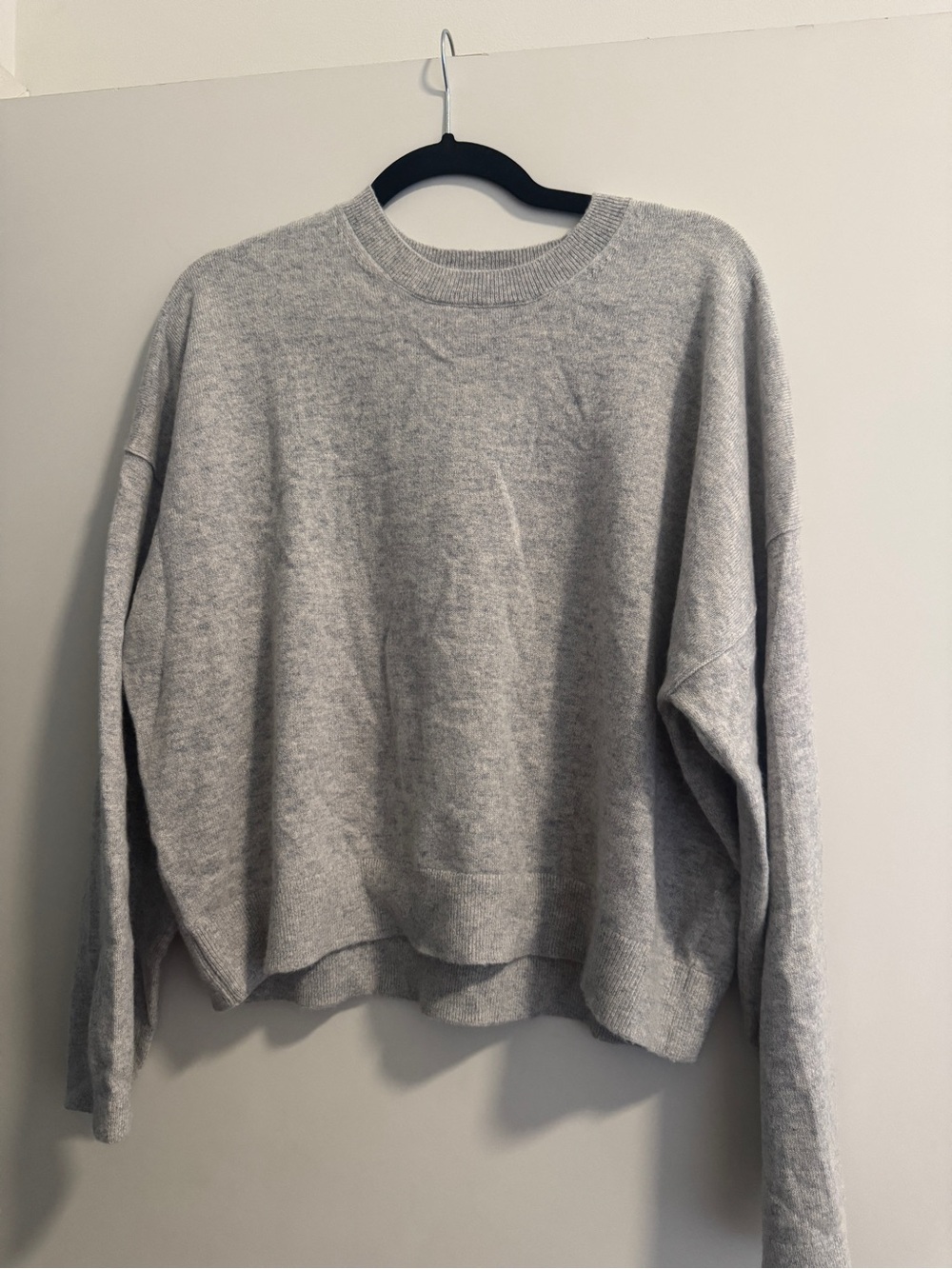 Madewell Cashmere Boxy Oversized Sweater in Heather Grey